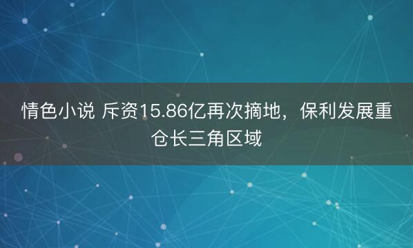 情色小说 斥资15.86亿再次摘地，保利发展重仓长三角区域