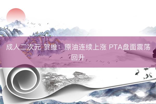 成人二次元 贺维：原油连续上涨 PTA盘面震荡回升