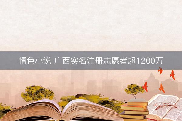 情色小说 广西实名注册志愿者超1200万
