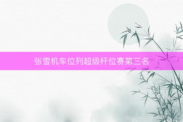 张雪机车位列超级杆位赛第三名