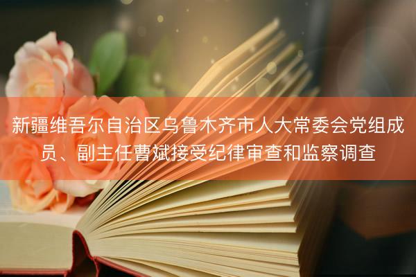 新疆维吾尔自治区乌鲁木齐市人大常委会党组成员、副主任曹斌接受纪律审查和监察调查