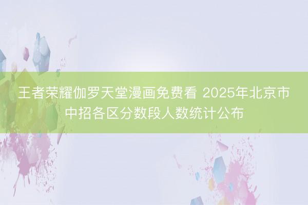 王者荣耀伽罗天堂漫画免费看 2025年北京市中招各区分数段人数统计公布