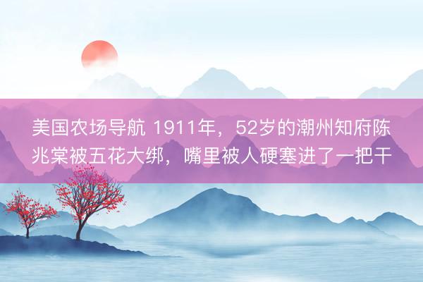 美国农场导航 1911年，52岁的潮州知府陈兆棠被五花大绑，嘴里被人硬塞进了一把干