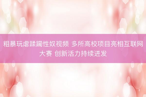 粗暴玩虐蹂躏性奴视频 多所高校项目亮相互联网大赛 创新活力持续迸发