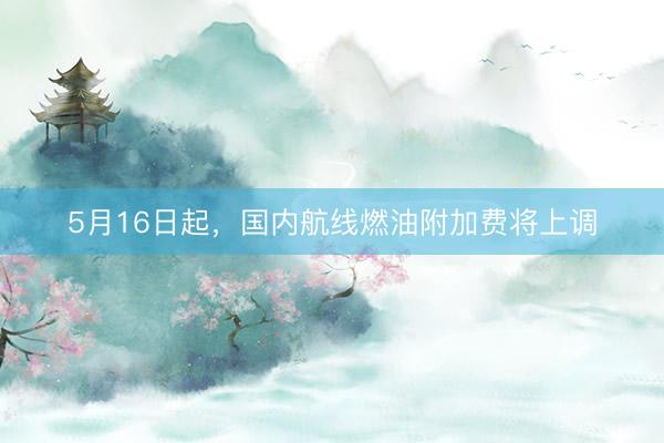 5月16日起，国内航线燃油附加费将上调