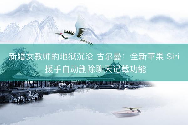 新婚女教师的地狱沉沦 古尔曼：全新苹果 Siri 援手自动删除聊天记载功能