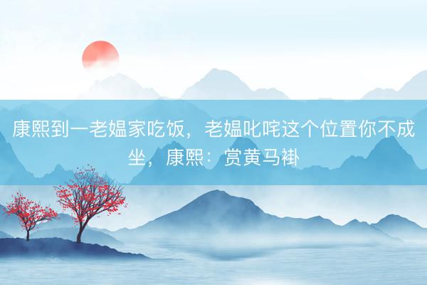 康熙到一老媪家吃饭，老媪叱咤这个位置你不成坐，康熙：赏黄马褂